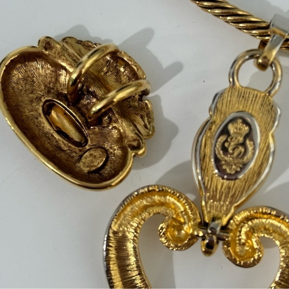 Premier Designs gold tone necklace with 2 pendants - Picture 4 of 7